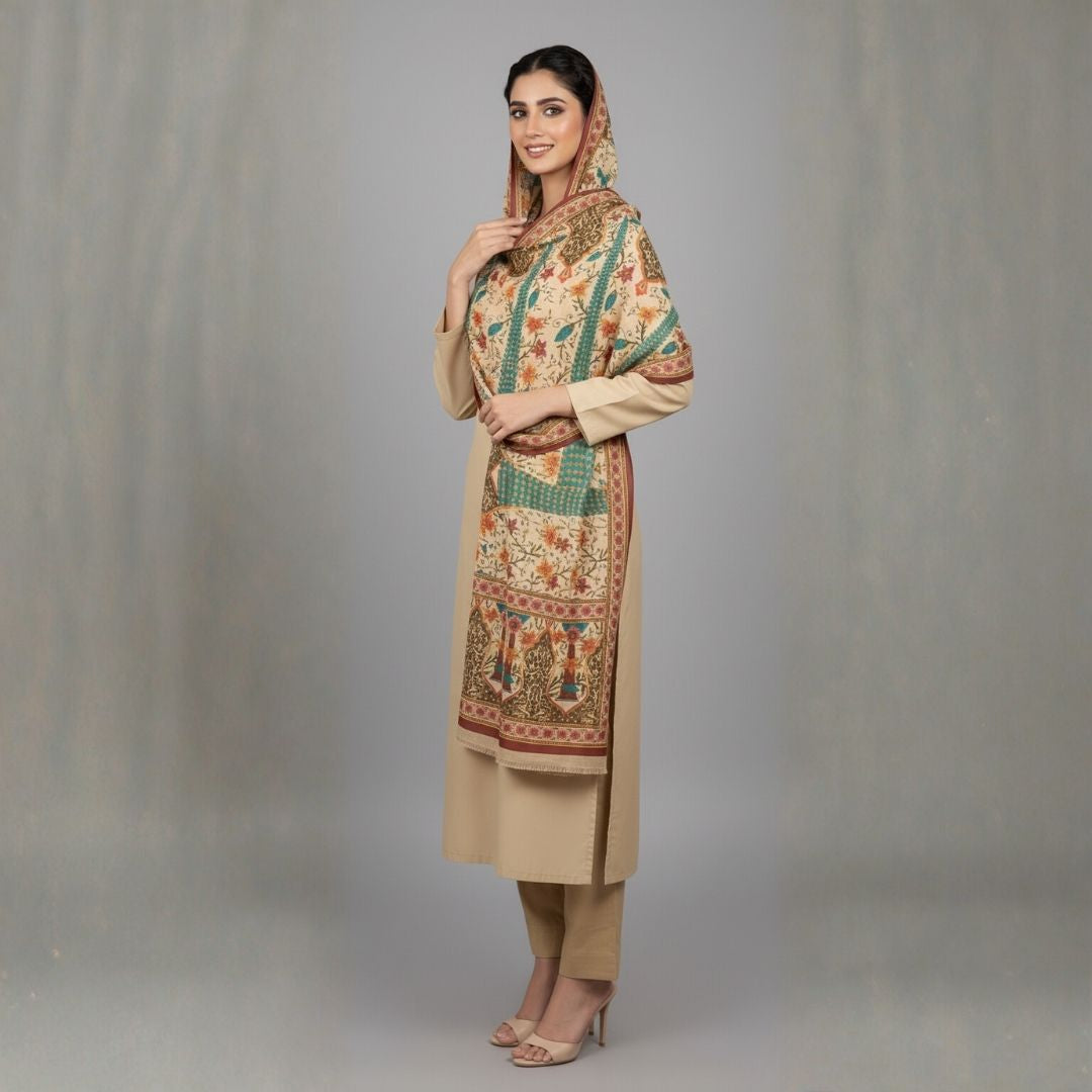 Noor Mahal Shawl - Herringbone