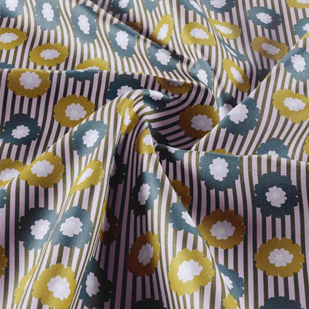 Candy Blossom Stripes - Grey