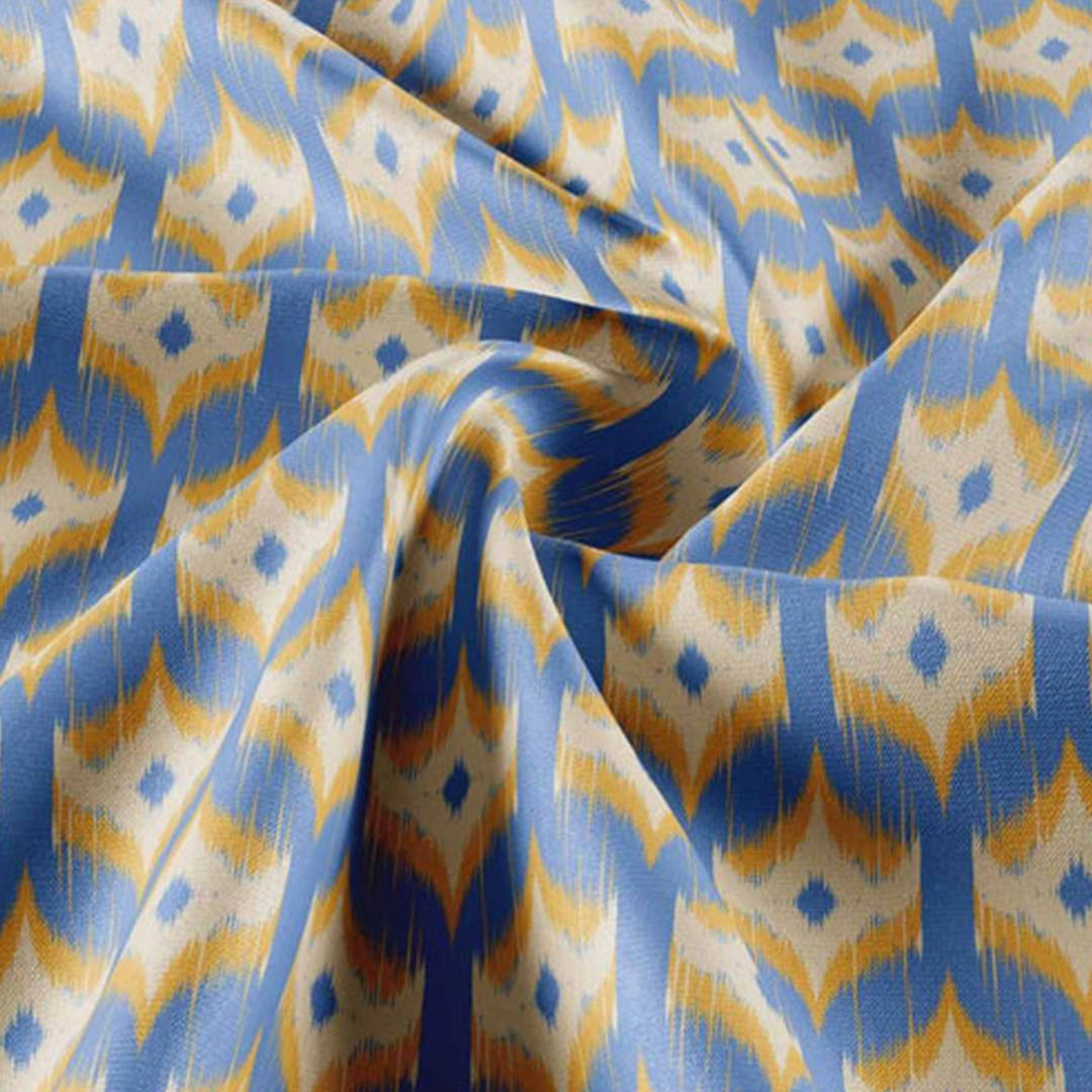 Golden Twilight Ikat - Blue