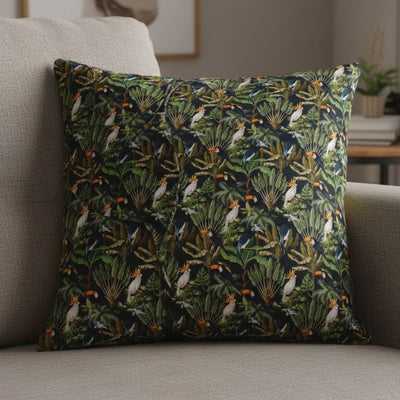 Cushion in Tropical Toucan Noir