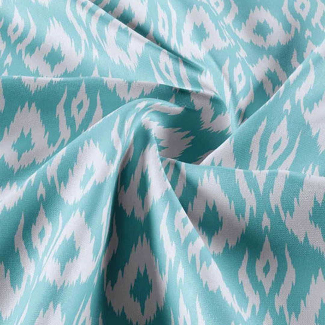 Crimson Ivory Ikat - Sky Blue