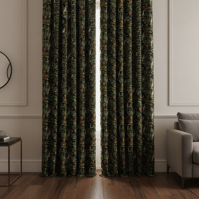 Curtain in Tropical Toucan Noir
