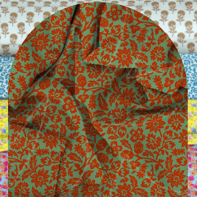 Unstitched Arabic Lawn Two-Piece Rust Garden