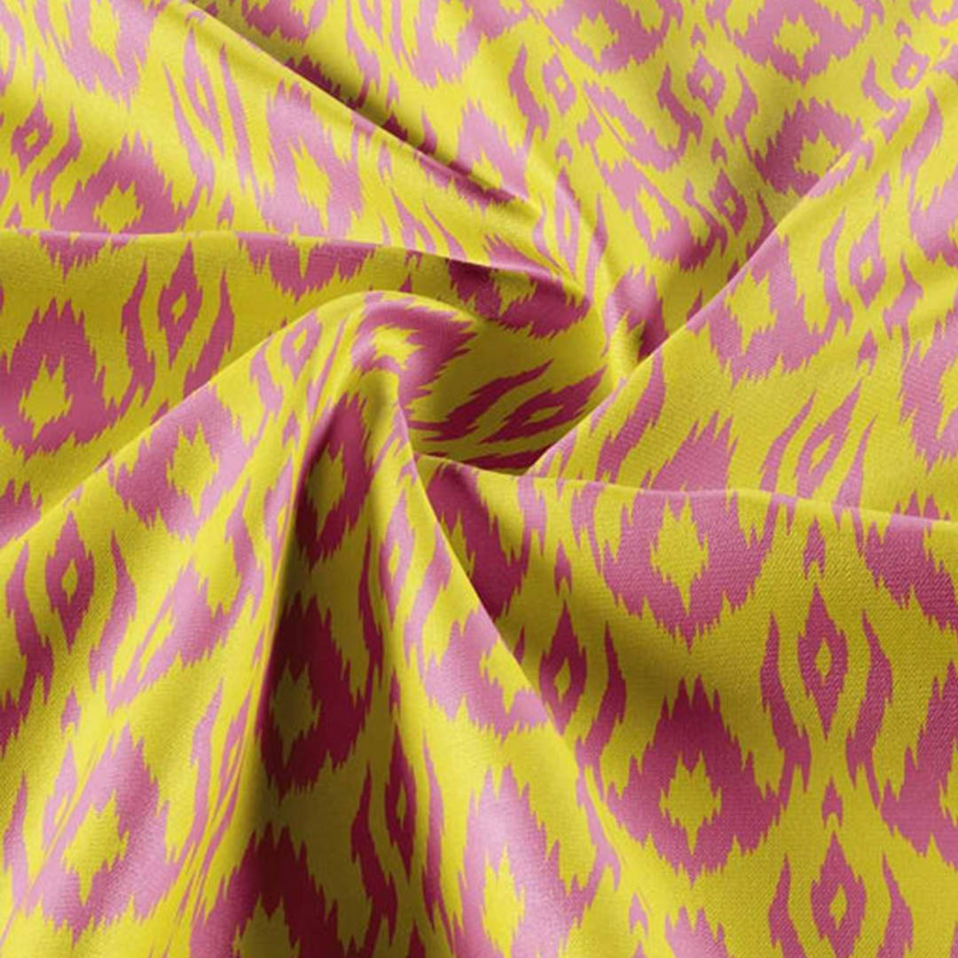 Crimson Ivory Ikat - Yellow