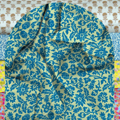 Unstitched Arabic Lawn Two-Piece Teal Bloom