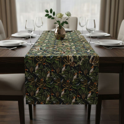 Table Runner in Tropical Toucan Noir