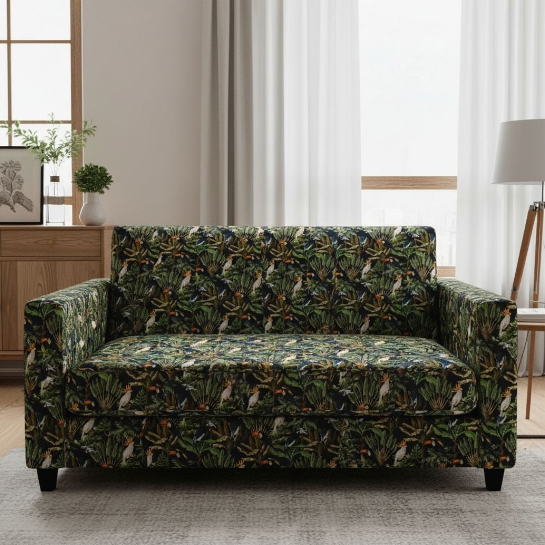 Sofa Cover in Tropical Toucan Noir