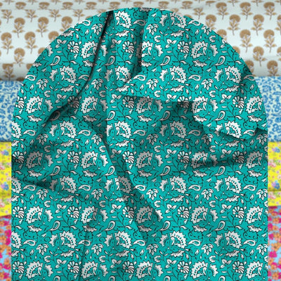 Unstitched Arabic Lawn Two-Piece Emerald Paisley
