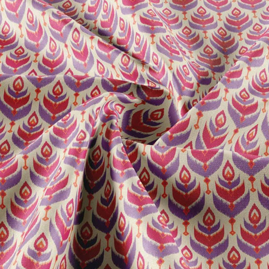 Multicolor Feather Motif - Red & Blue