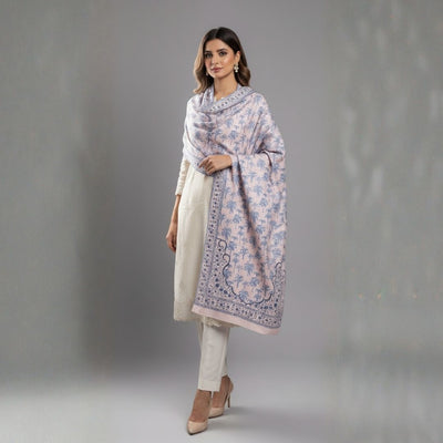 Lilac Palm Shawl - Herringbone