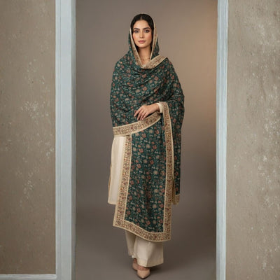 Emerald Bloom Shawl - Herringbone