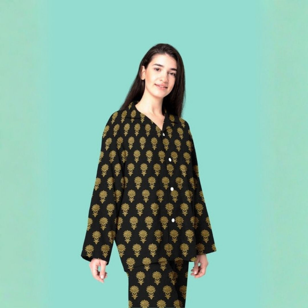 Gold Dust Printed Royale Bloom - Raw Silk 52" Width