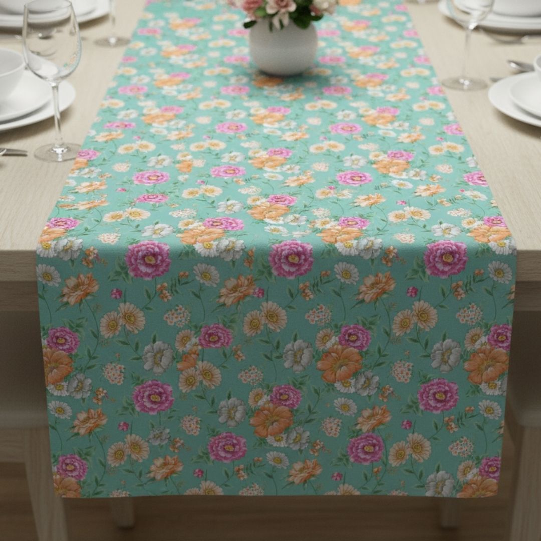 Table Runner in Summer Meadow Mint