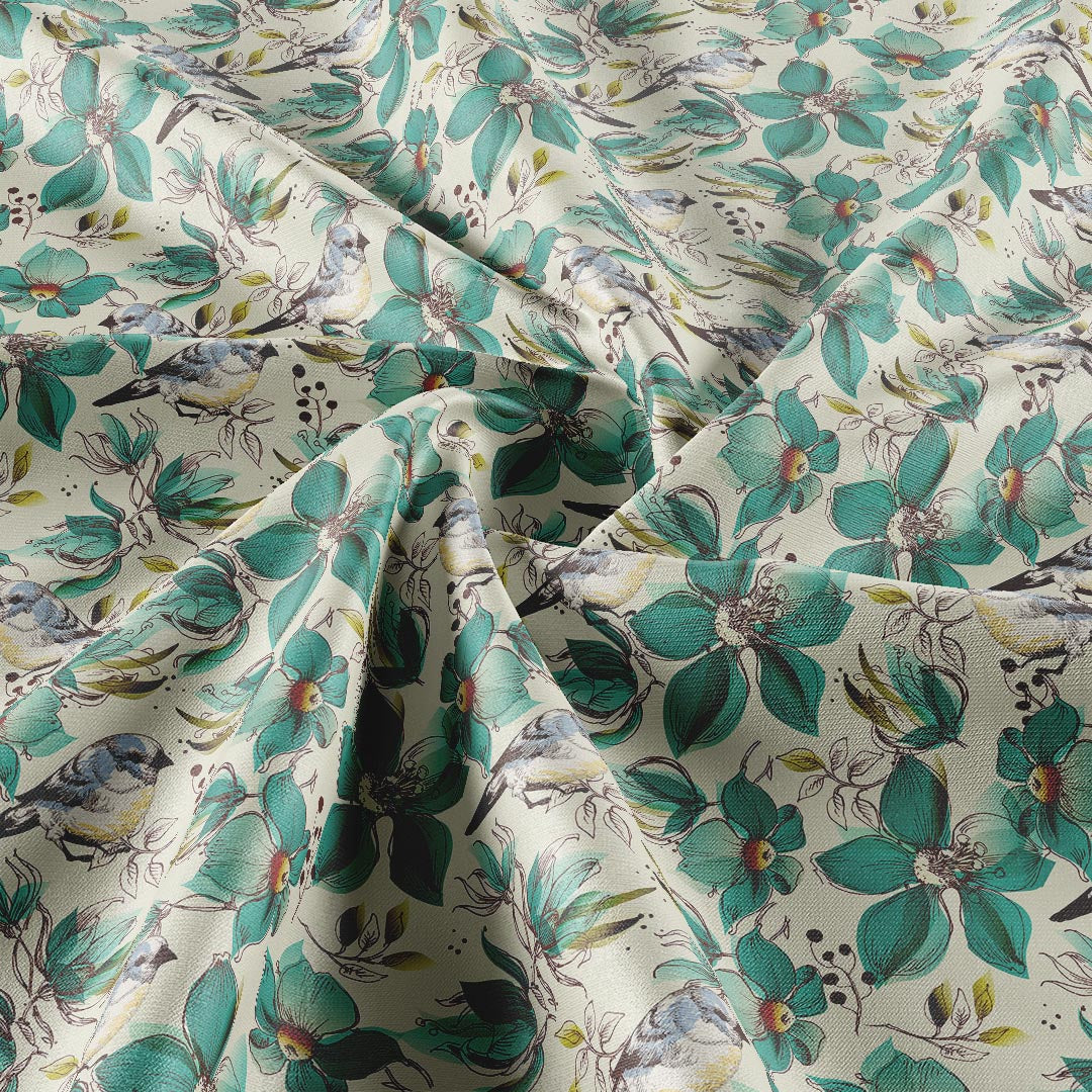 Teal Blossom Songbird