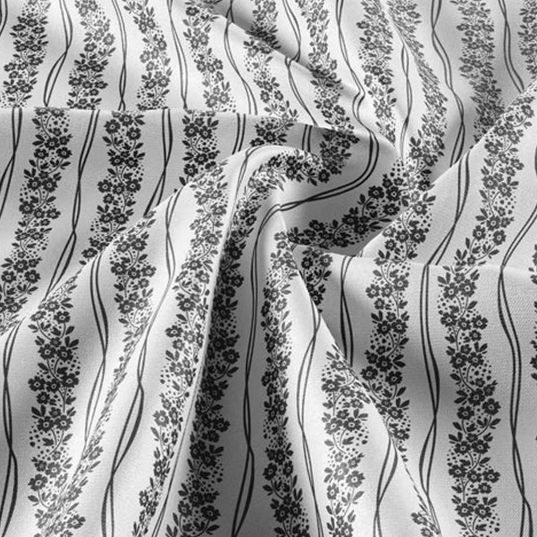 Monochrome Botanical Stripes