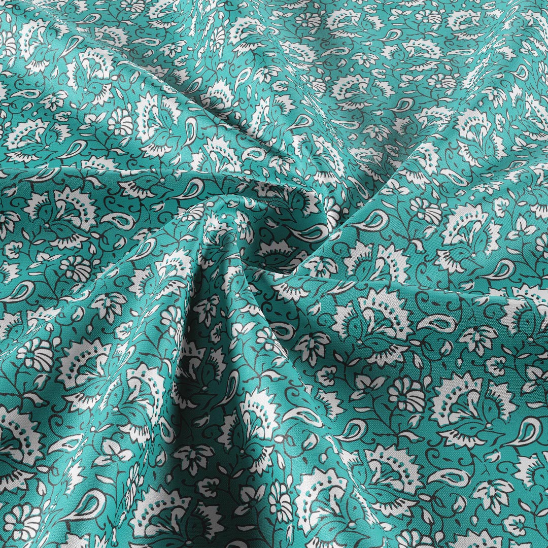 Terracotta Vintage Floral - Mint Green