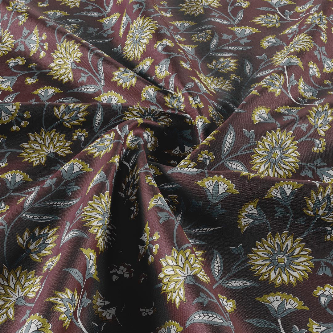 Heritage Floral - Maroon