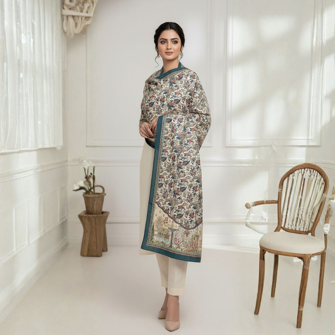 Peacock Court Shawl - Herringbone