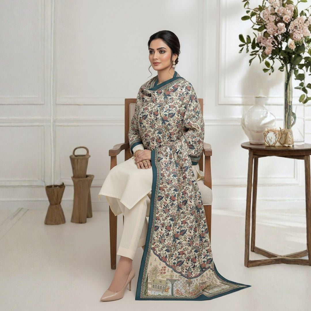 Peacock Court Shawl - Herringbone