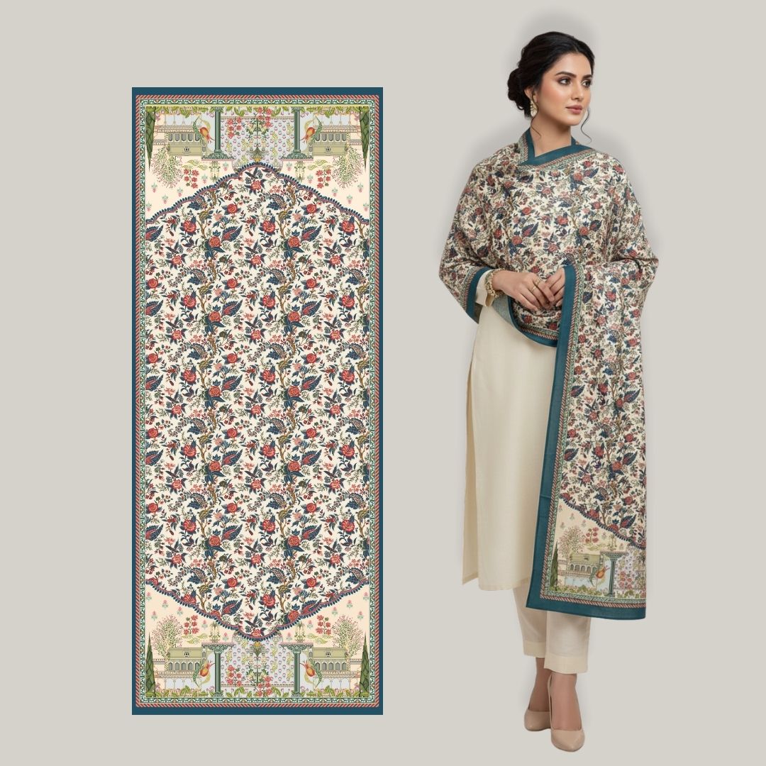 Peacock Court Shawl - Herringbone