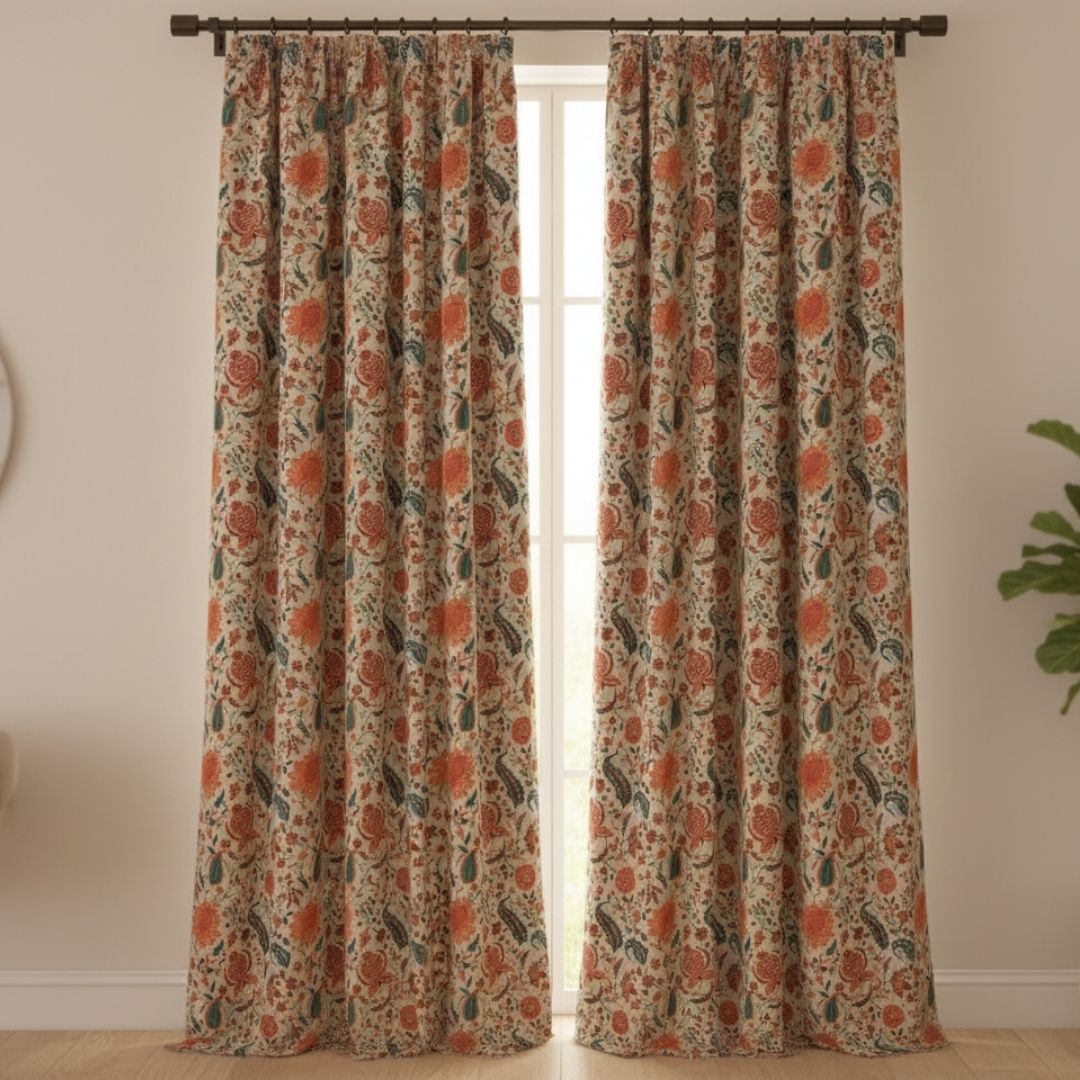Curtain in Kashmiri Hues Paisley