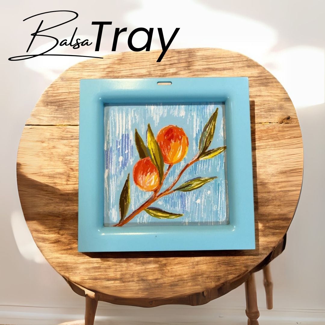 Wooden Orange Blossom Balsa Trays