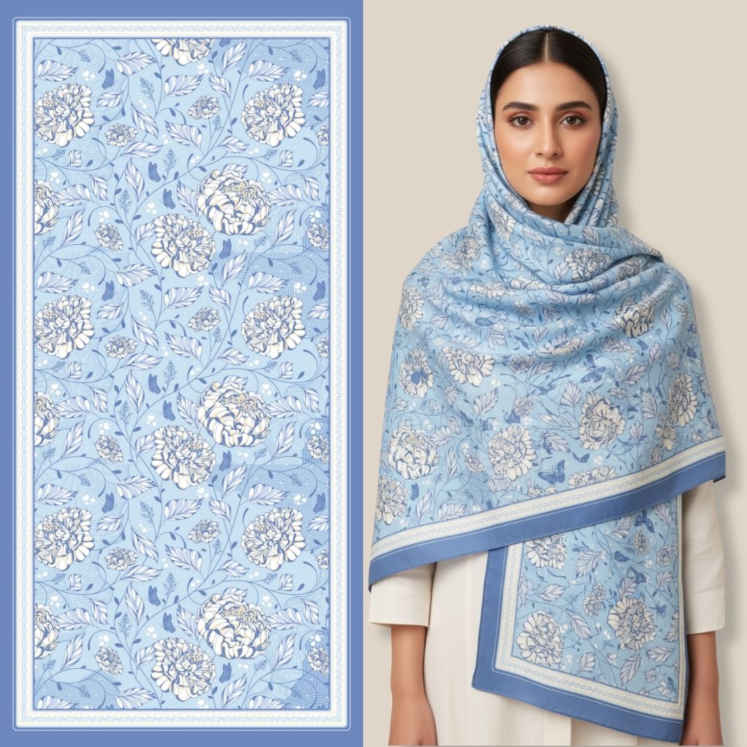Azure Bloom Scarf