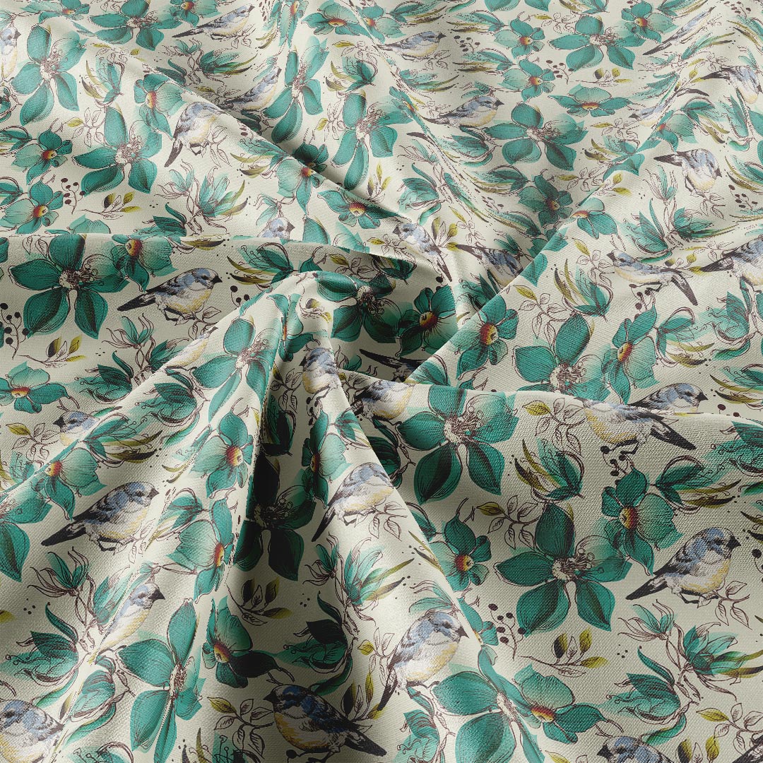 Teal Magnolia & Bluebirds