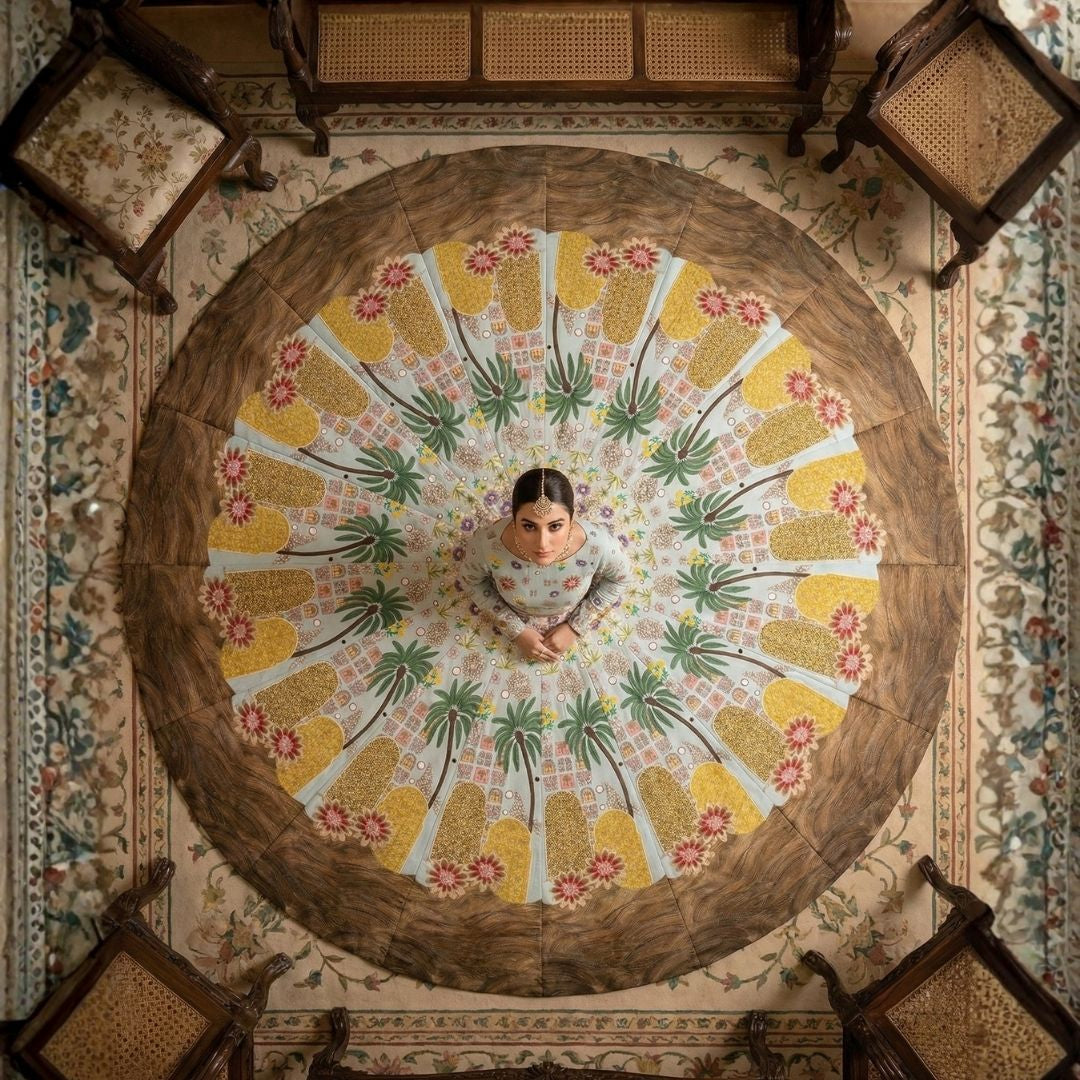 Zarmina Bagh Lehenga - Satin