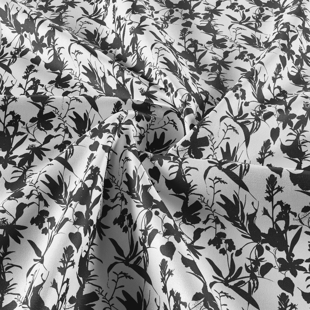 Berry Silhouette Florals - Black & White