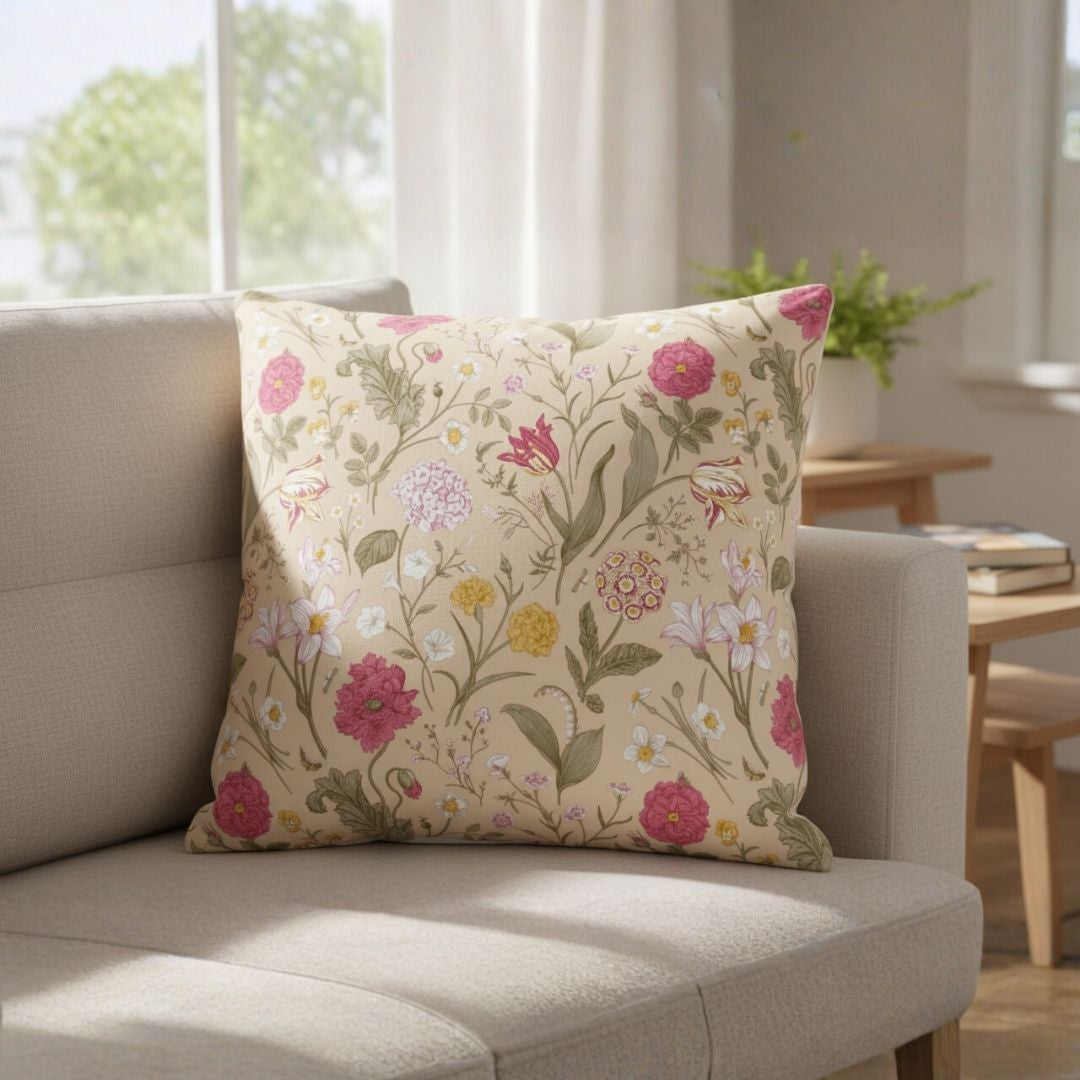 Cushion in Beige Vintage Bloom Field