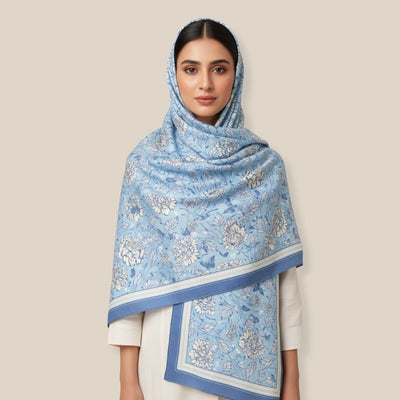 Azure Bloom Scarf