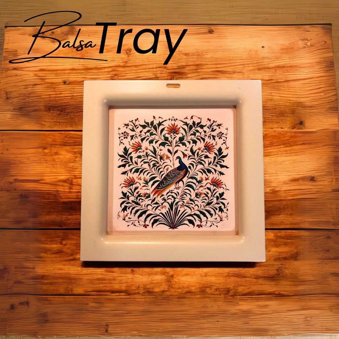 Wooden Peacock Balsa Trays