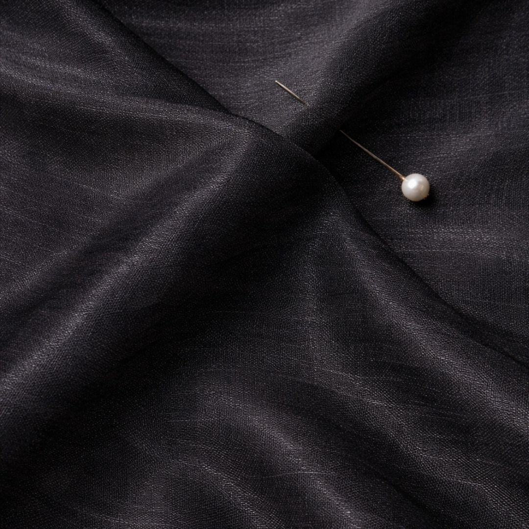 Dyed Lava Silk 56"Width Midnight Noir