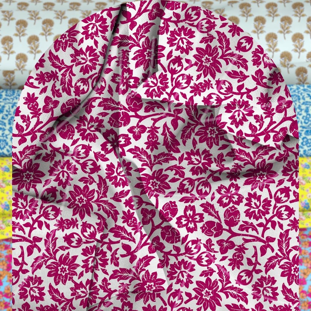 Unstitched Arabic Lawn Two-Piece Fuchsia Grace