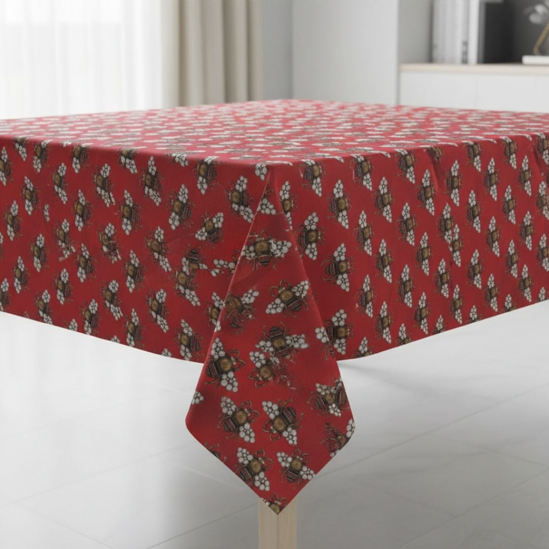 Table Cover in Imperial Red Honey Bee