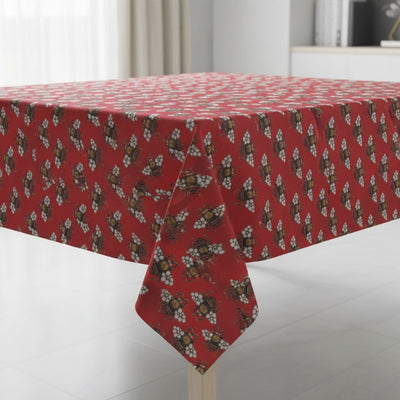 Table Cover in Imperial Red Honey Bee