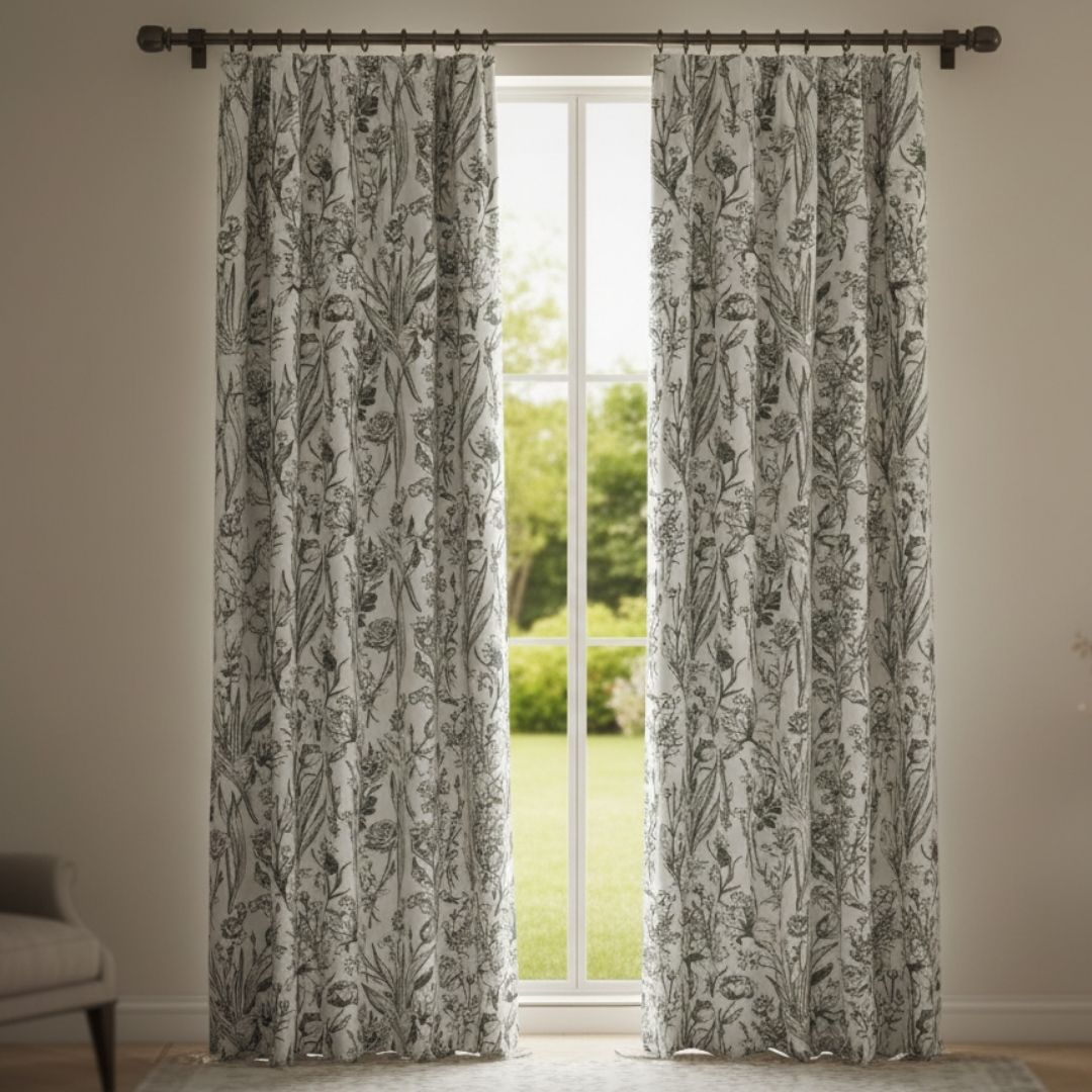 Curtain in Ink Sketch Wild Garden