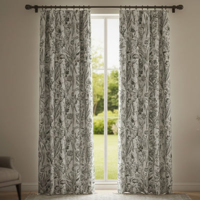 Curtain in Ink Sketch Wild Garden
