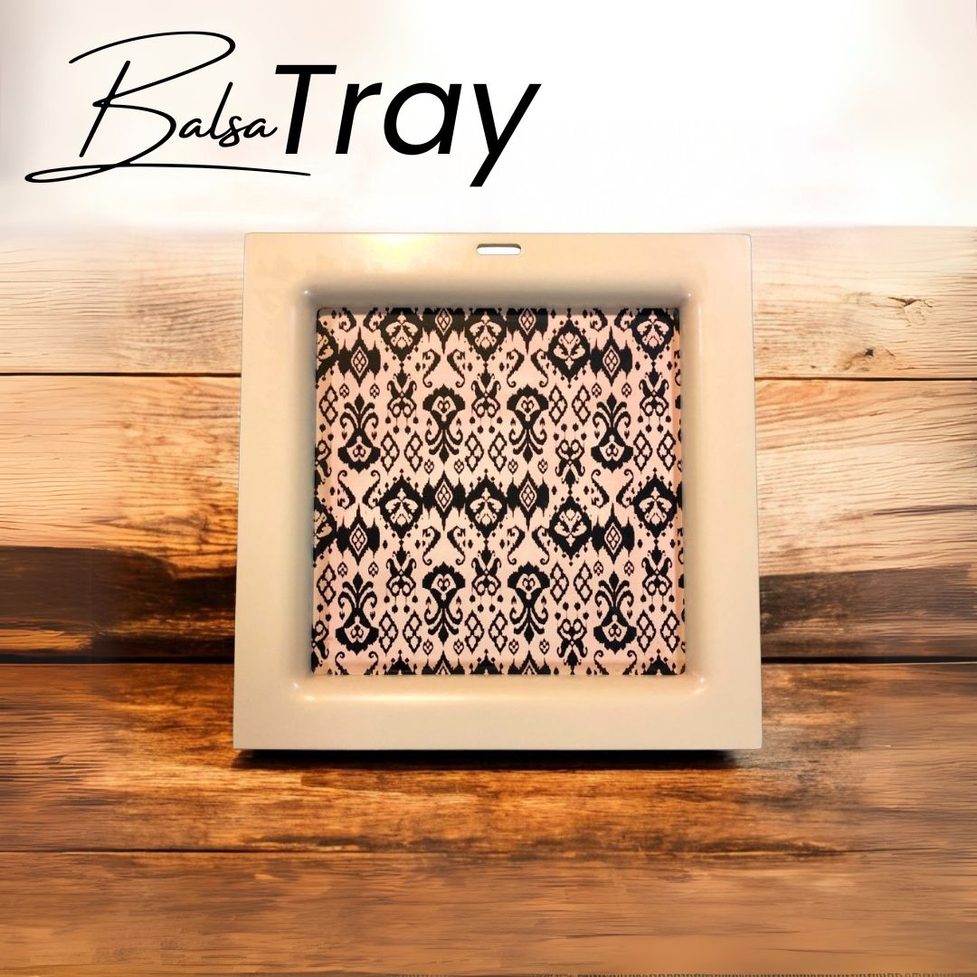 Wooden Ikat Pattern Balsa Trays