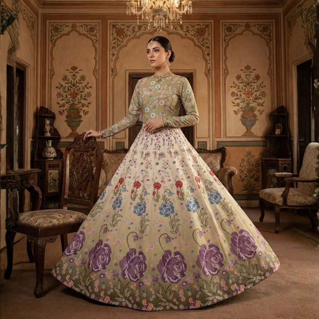Gul - e - Naz Lehenga - Satin