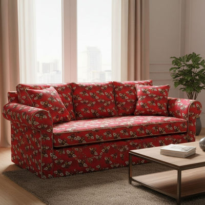 Sofa Cover in Imperial Red Honey Bee