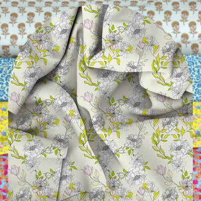 Unstitched Arabic Lawn Two-Piece Lime Whisper