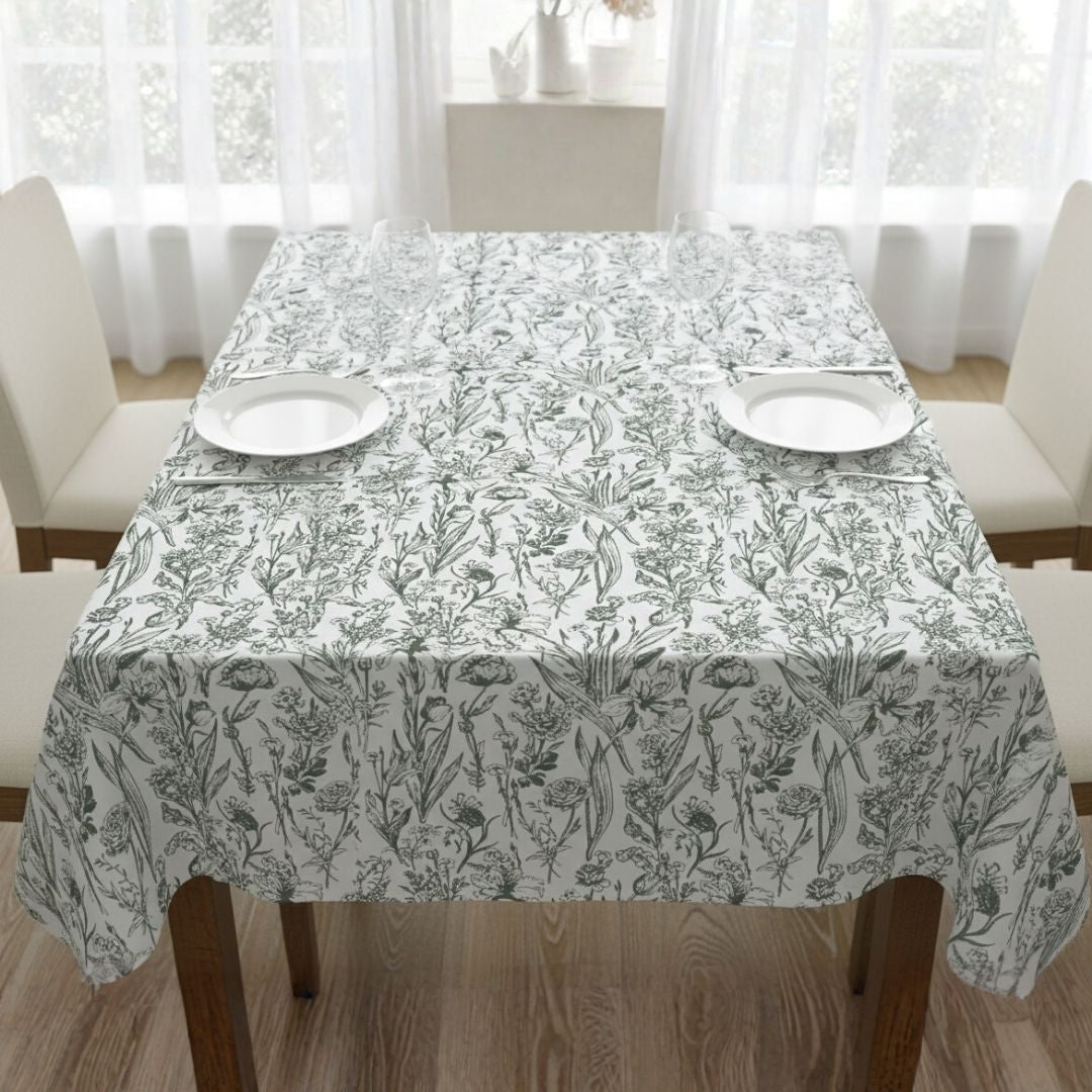 Table Cover in Ink Sketch Wild Garden