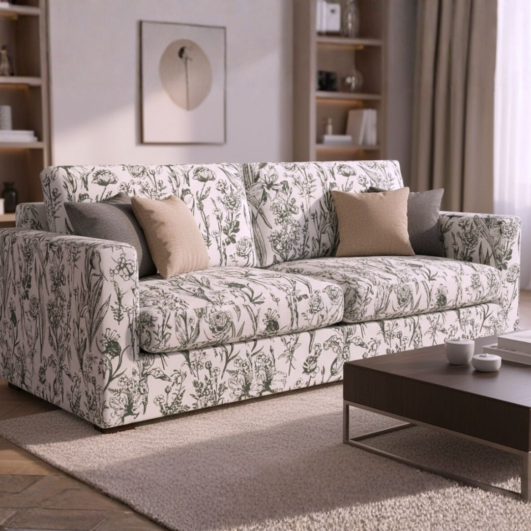 Sofa Cover in Ink Sketch Wild Garden
