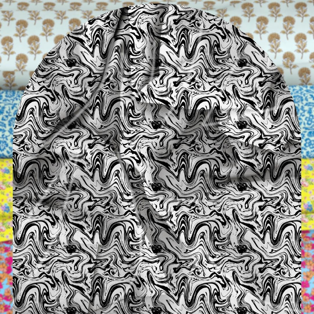 Unstitched Arabic Lawn Two-Piece Marble Noir