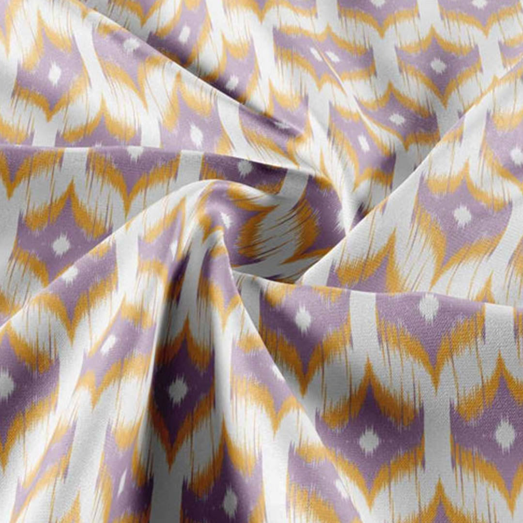 Golden Twilight Ikat - White & Mustad