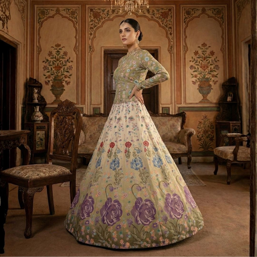 Gul - e - Naz Lehenga - Satin