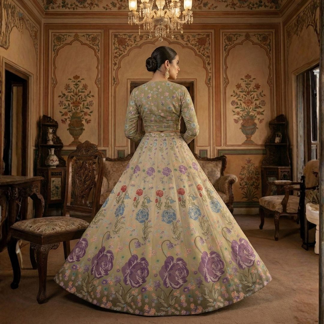 Gul - e - Naz Lehenga - Satin