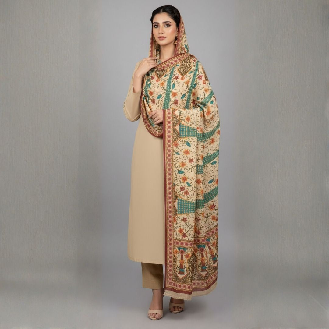 Noor Mahal Shawl - Herringbone